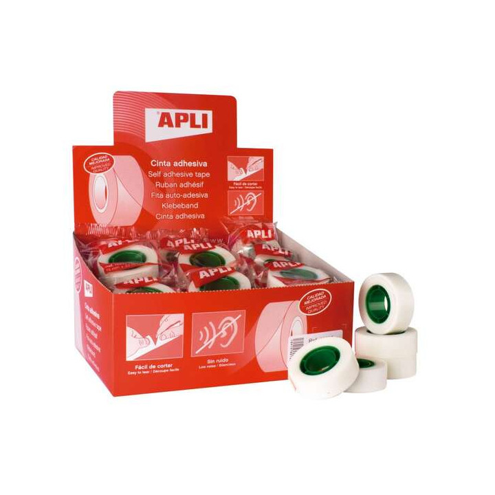 Apli Cinta Adhesiva Invisible 19mmx33m - Adhesivo Permanente - Silenciosa