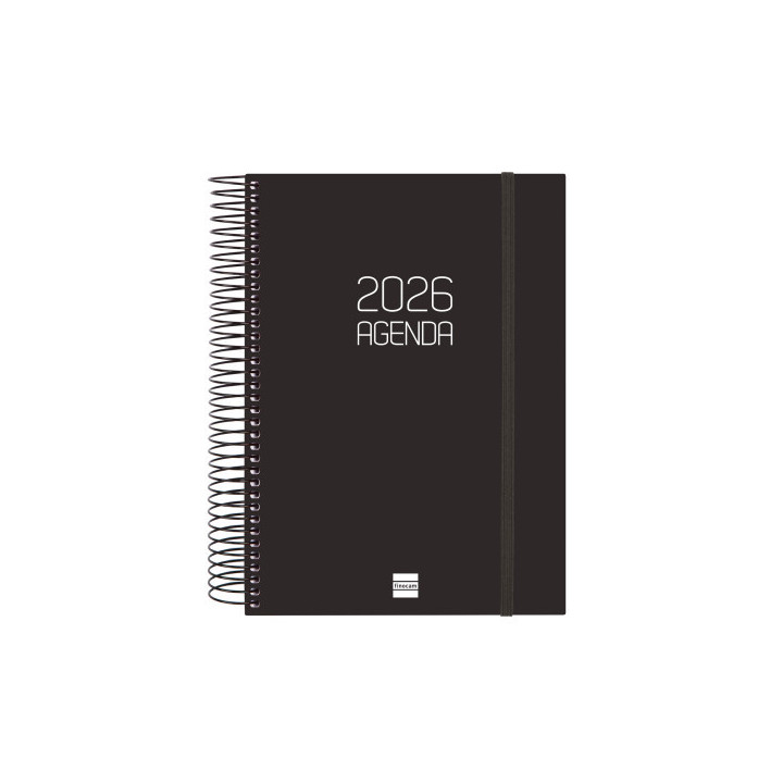 Agenda 2026 basic opaque e10 155x212mm dia pagina negro finocam 742916026