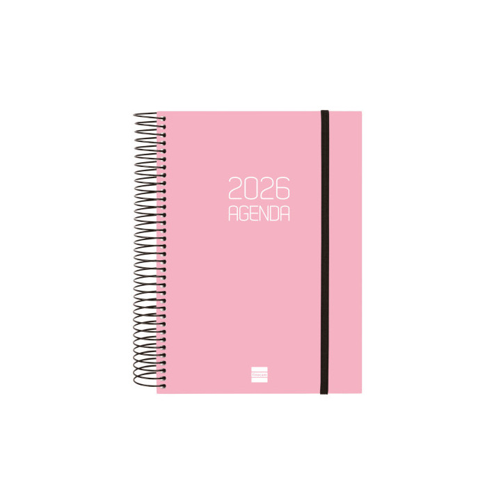 Agenda 2026 basic opaque e10 155x212mm dia pagina rosa finocam 742914526