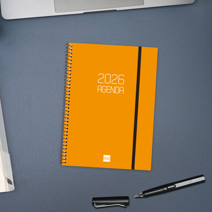 Agenda 2026 basic opaque e10 155x212mm semana vista horizontal naranja finocam 742762926