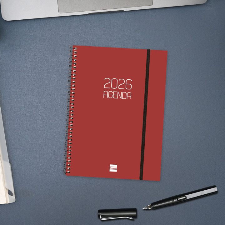 Agenda 2026 basic opaque e10 155x212mm semana vista horizontal burdeos finocam 742767426
