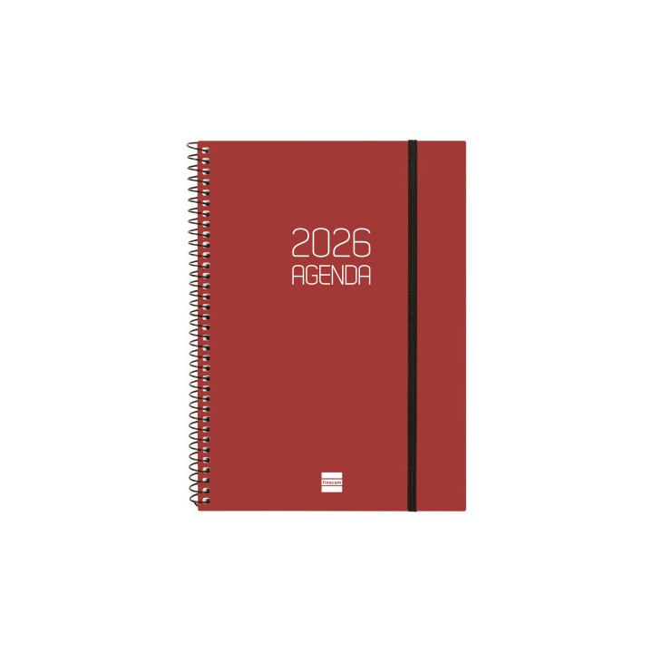 Agenda 2026 basic opaque e10 155x212mm semana vista horizontal burdeos finocam 742767426