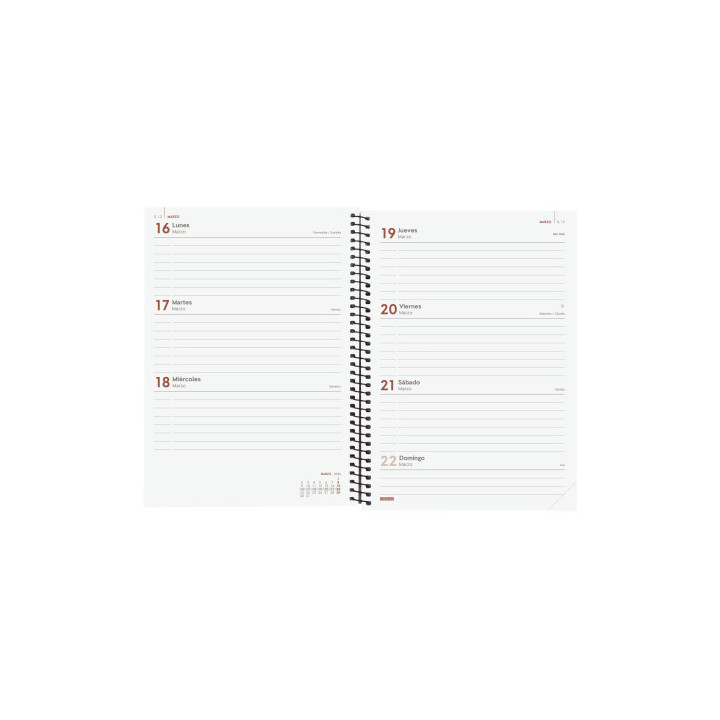 Agenda 2026 basic opaque e10 155x212mm semana vista horizontal negro finocam 742766026