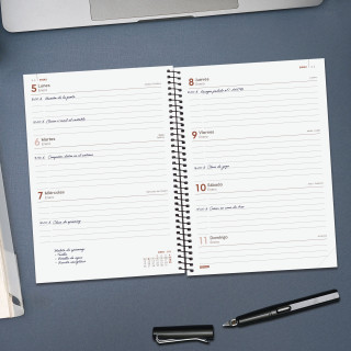 Agenda 2026 basic opaque e10 155x212mm semana vista horizontal azul finocam 742761026