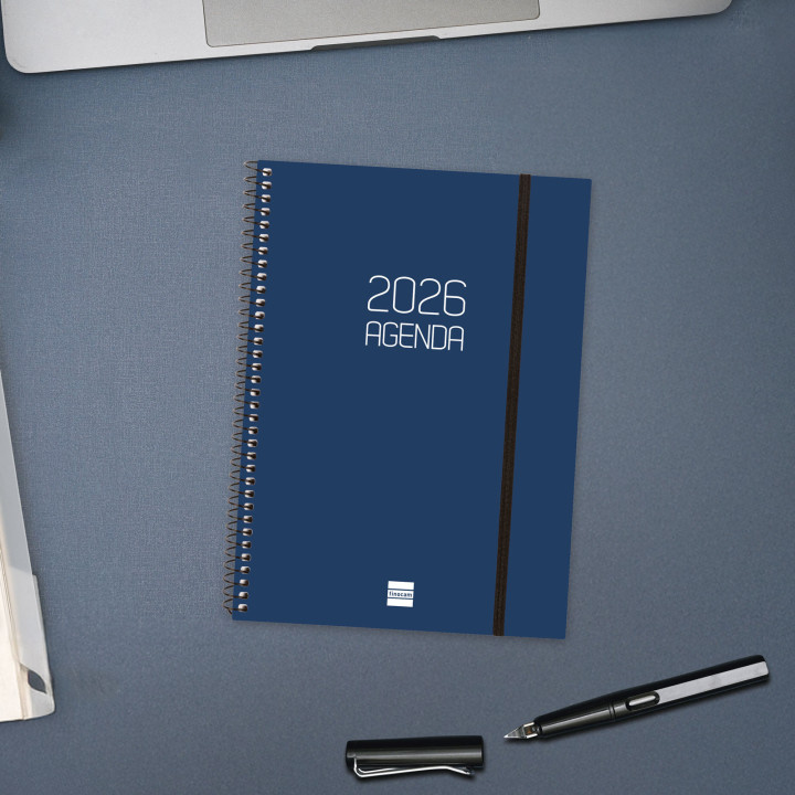 Agenda 2026 basic opaque e10 155x212mm semana vista horizontal azul finocam 742761026