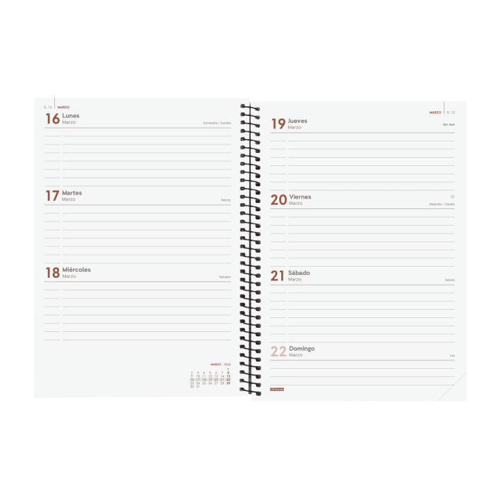 Agenda 2026 basic opaque e10 155x212mm semana vista horizontal azul finocam 742761026
