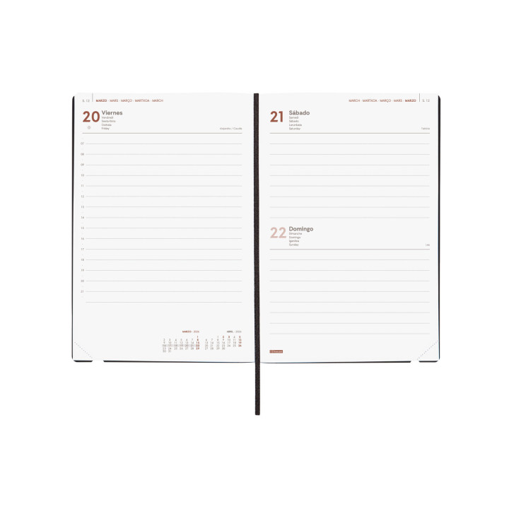 Agenda 2026 dynamic mara y10 140x204mm dia pagina negro finocam 621166026