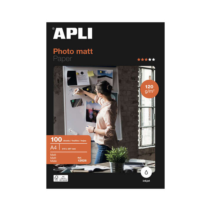 Apli Papel Fotografico Matt A4 120g 100 Hojas