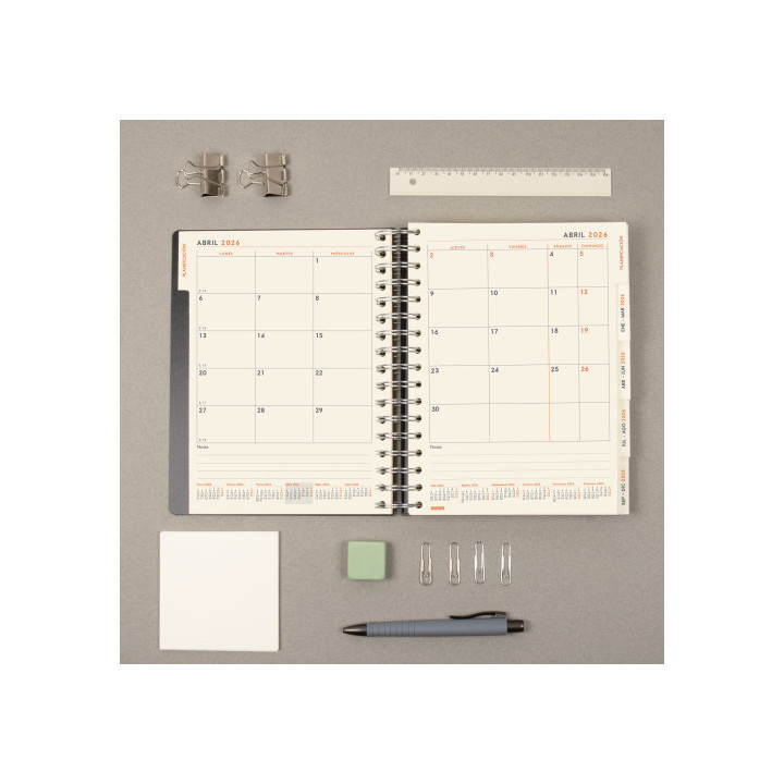 Agenda 2026 tempus 1/4 155x217mm dia pagina negro finocam 626306026