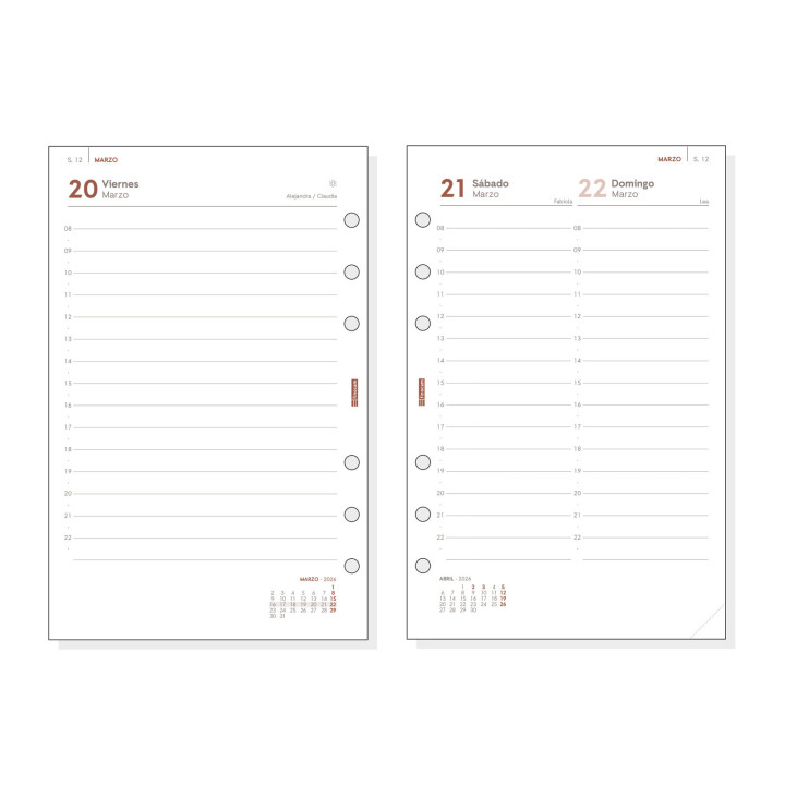 Recambio anual 2026 r598 open500 117x181mm dia pagina finocam 711670026