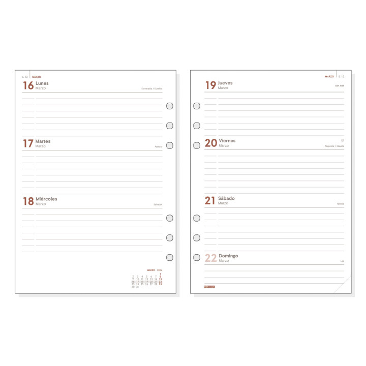 Recambio anual 2026 r1093 open1000 155x215mm semana vista horizontal finocam 711590026