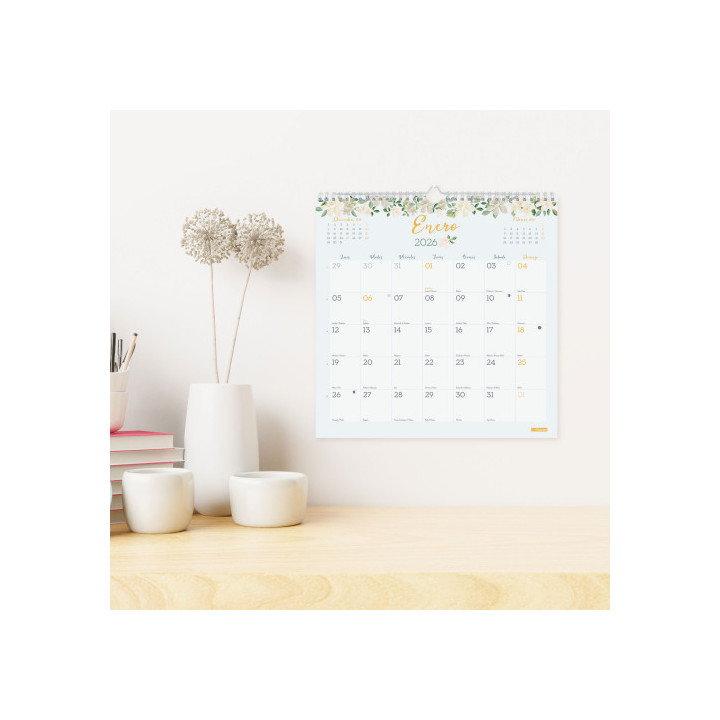 Calendario 2026 pared trendy design escribir 300x300mm finocam 787530126