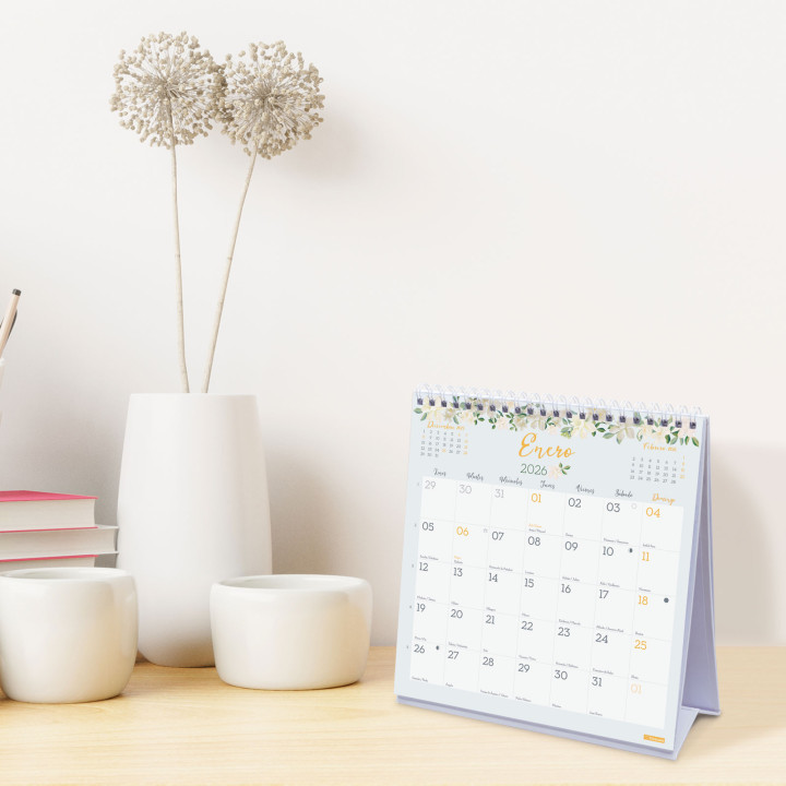 Calendario 2026 sobremesa trendy design escribir 190x190mm finocam 787060126