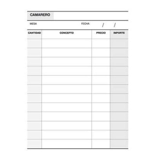 Apli Talonario Camarero 1/8 Duplicado Natural - Ideal para Restaurantes y Bares - 88 Hojas - Numeracion Consecutiva - Tamaño C