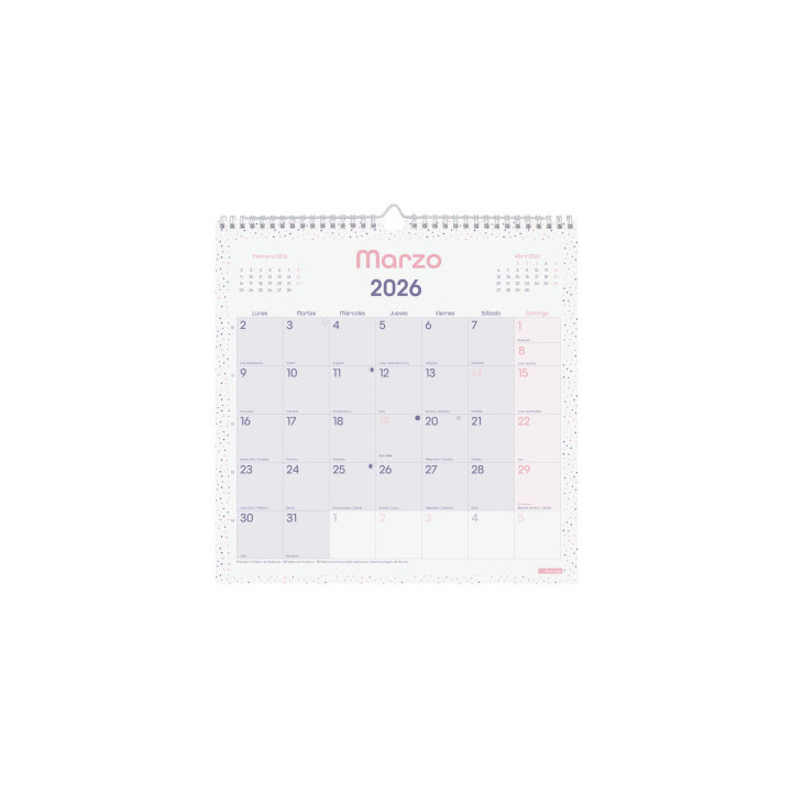 Calendario 2026 pared trendy chic escribir 300x300mm morado finocam 787002726