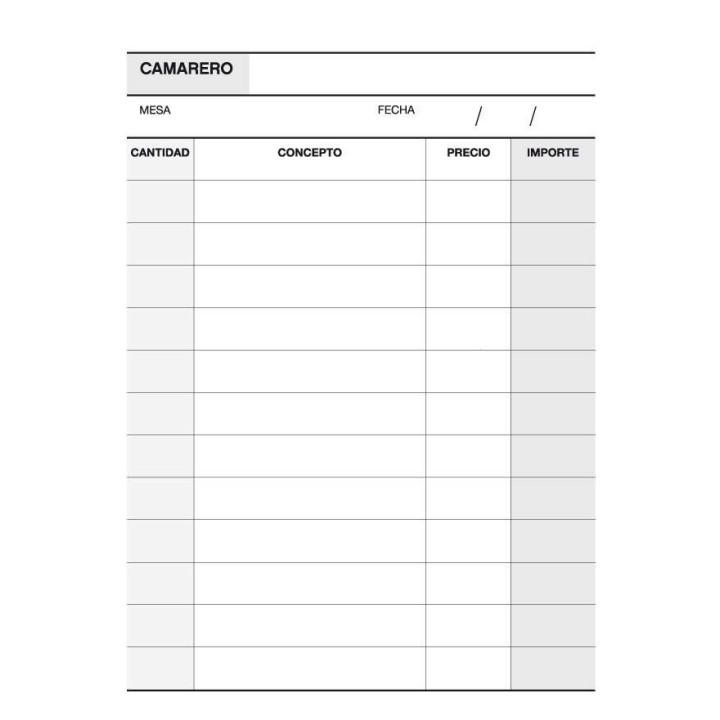 Apli Talonario Camarero 1/8 Triplicado Natural - Formato Compacto - 3 Copias - Numeracion Consecutiva - Resistente al Agua - Ma