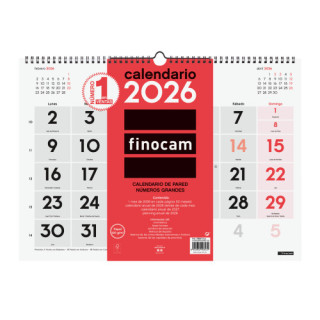 Calendario 2026 neutro pared numeros grandes l 430x310mm finocam 780010026