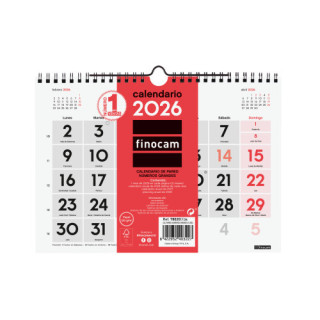 Calendario 2026 neutro pared numeros grandes s 210x150mm finocam 780200026