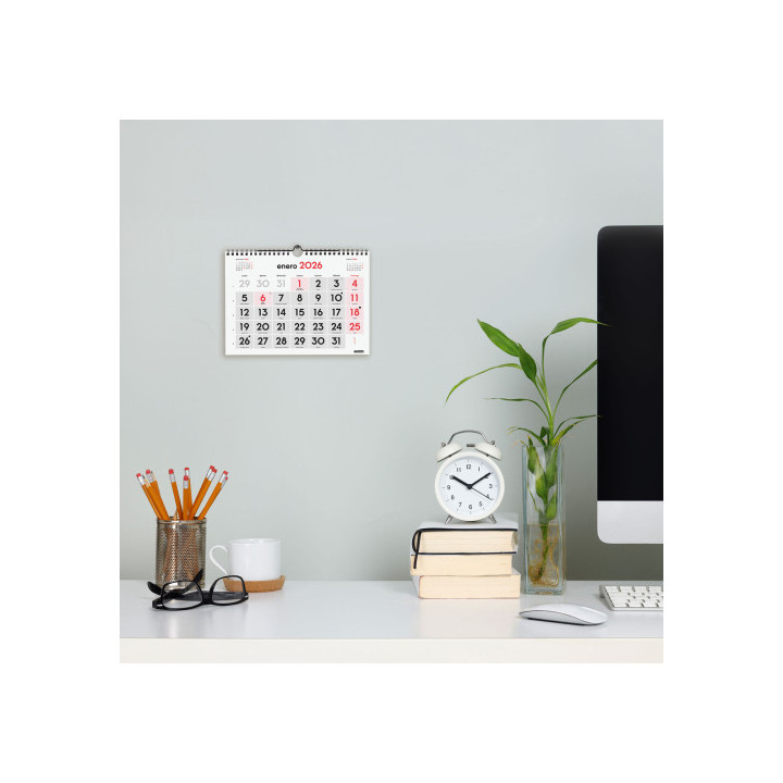 Calendario 2026 neutro pared numeros grandes s 210x150mm finocam 780200026