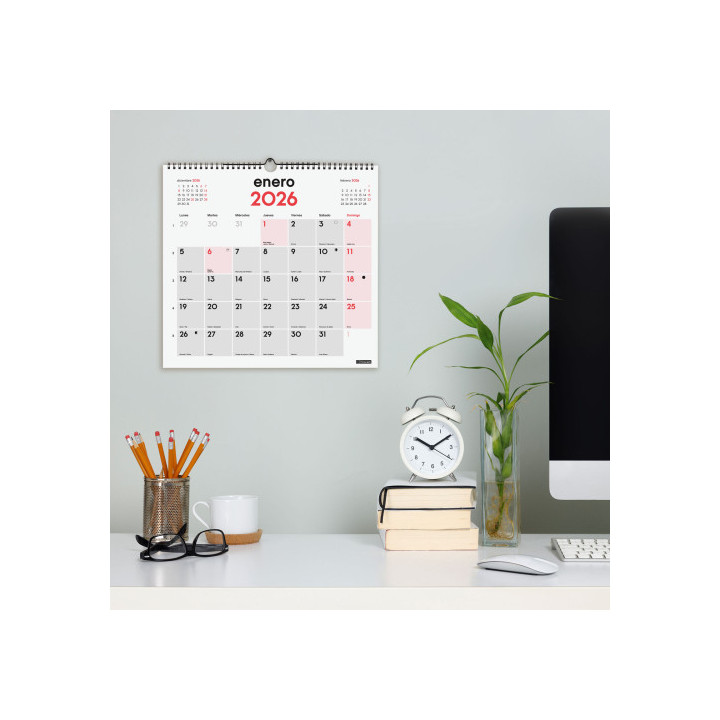 Calendario 2026 neutro pared escribir l 340x320mm finocam 780070026