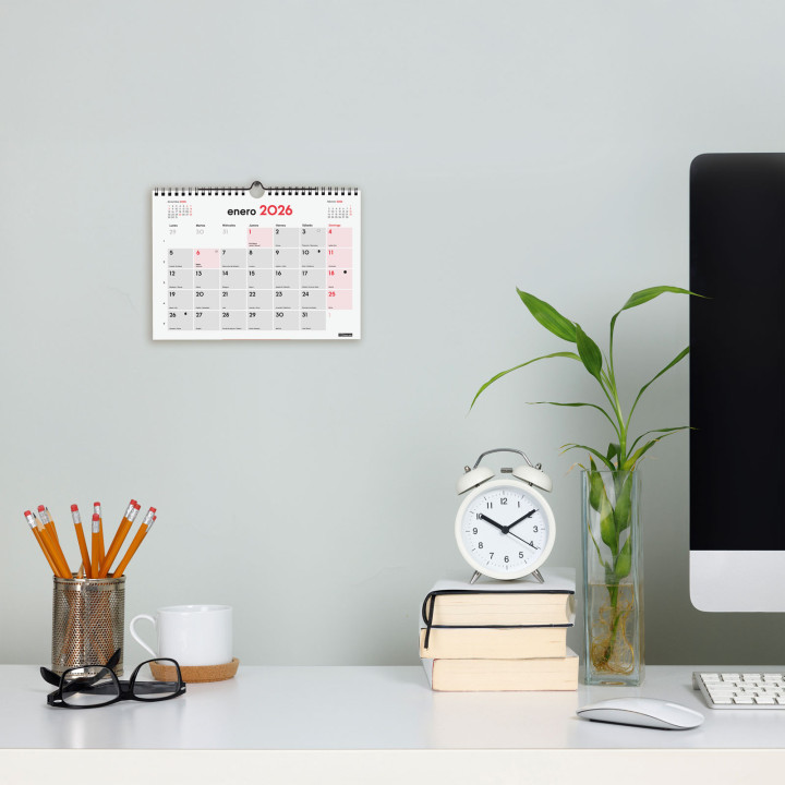 Calendario 2026 neutro pared escribir s 210x150mm finocam 780160026