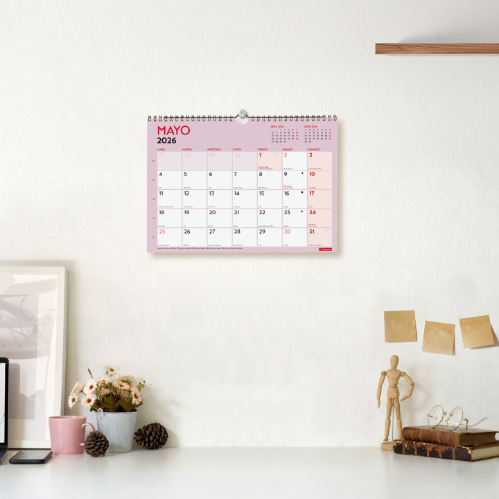 Calendario 2026 neutro pared escribir grafik a4 210x297mm finocam 787220126