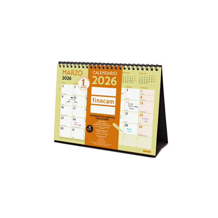 Calendario 2026 sobremesa neutro escribir grafik s 210x150mm finocam 787200126