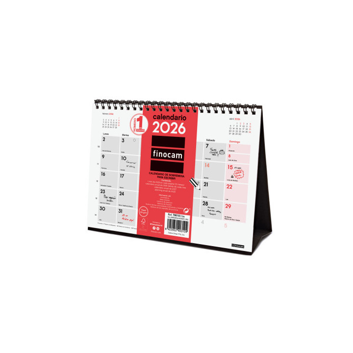 Calendario 2026 sobremesa neutro escribir s 210x150mm finocam 780100026