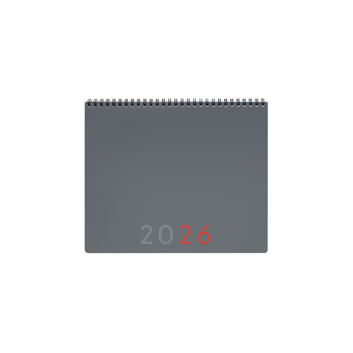 Planificador 2026 mes vertical+notas 250x200mm gris internacional finocam 625505026