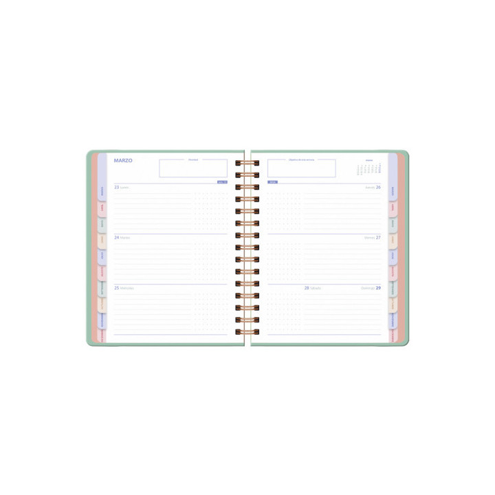 Agenda 2026 botanical espiral semana vista 15 x 21 cm. romantic dohe 13266 - 26