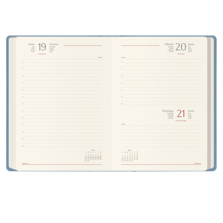 Agenda 2026 samba día página 15 x 21 cm. color azul claro dohe 13187 - 26