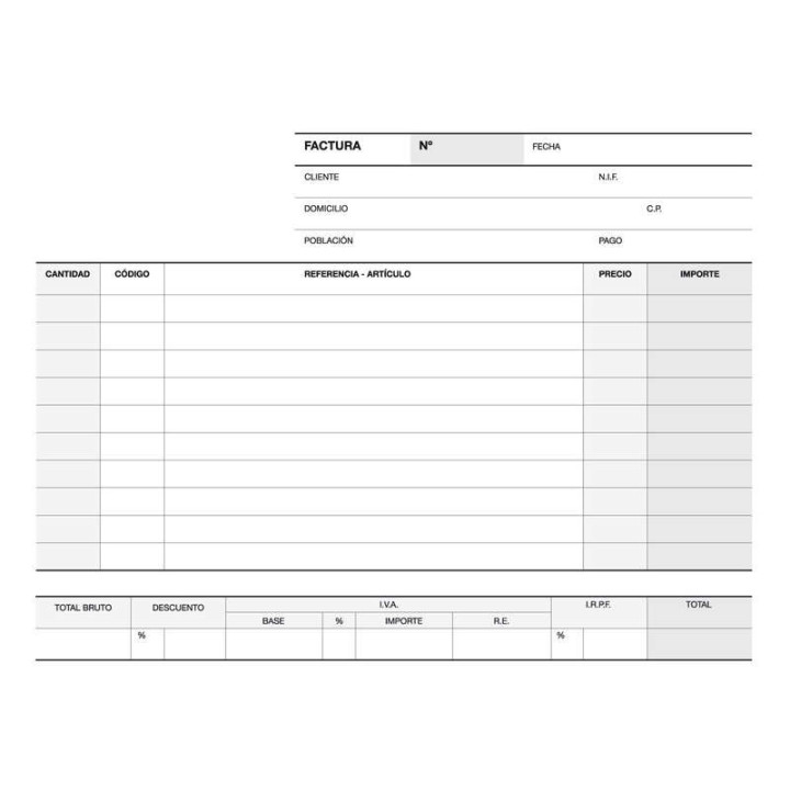 Apli Talonario Factura 1/4 Apaisado Duplicado A-64 - Papel Autocopiativo - 50 Juegos por Talonario - Numeracion Secuencial - Bl
