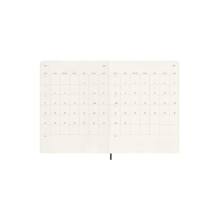 Agenda 2026 tapa blanda 12 meses semanal xl (19 x 25 cm) negra moleskine dsb12wn4y26