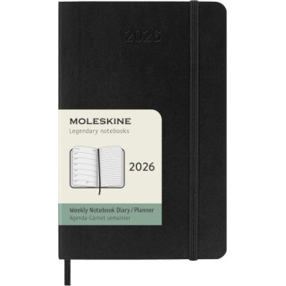 Agenda 2026 tapa blanda 12 meses semanal p (9 x 14 cm) negra moleskine dsb12wn2y26