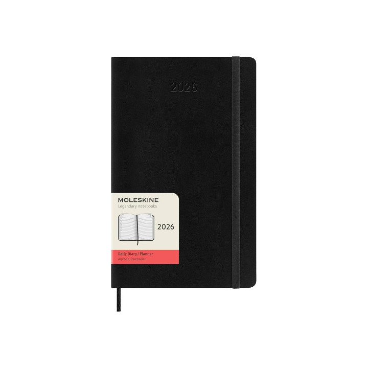 Agenda 2026 tapa blanda 12 meses diaria l (13 x 21 cm) negra moleskine dsb12dc3y26