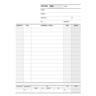 Apli Talonario Factura 1/4 Duplicado Natural Catalan - Numeracion Secuencial - Papel Autocopiativo - 63 Copias - Colores Origin