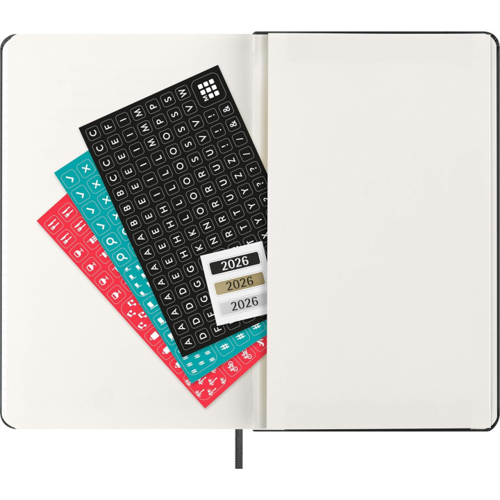 Agenda 2026 tapa dura 12 meses semanal horizontal l (13 x 21 cm) negra moleskine dhb12wh3y26
