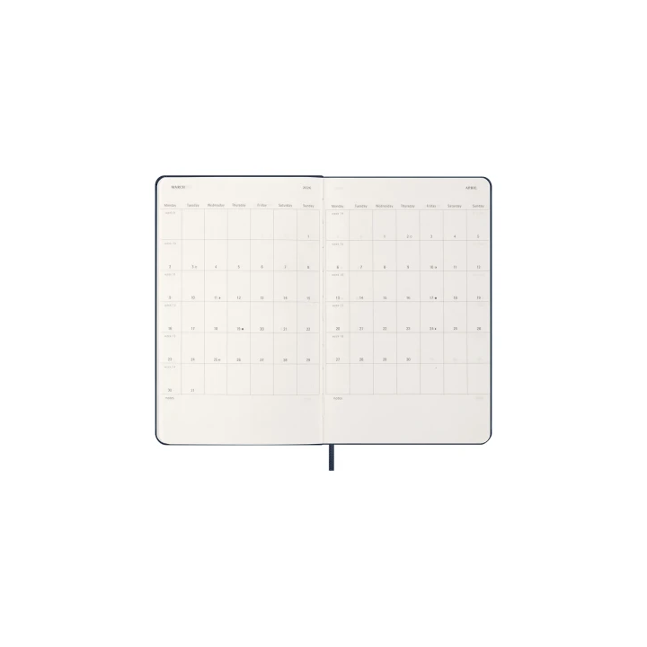 Agenda 2026 tapa dura 12 meses diaria l (13 x 21 cm) azul zafiro moleskine dhb2012dc3y26