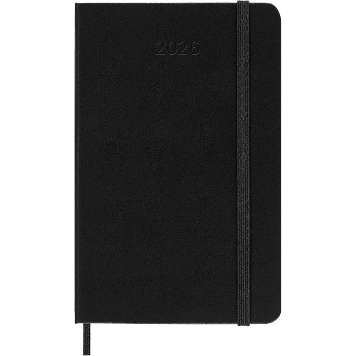 Agenda 2026 tapa dura 12 meses diaria p (9 x 14 cm) negra moleskine dhb12dc2y26
