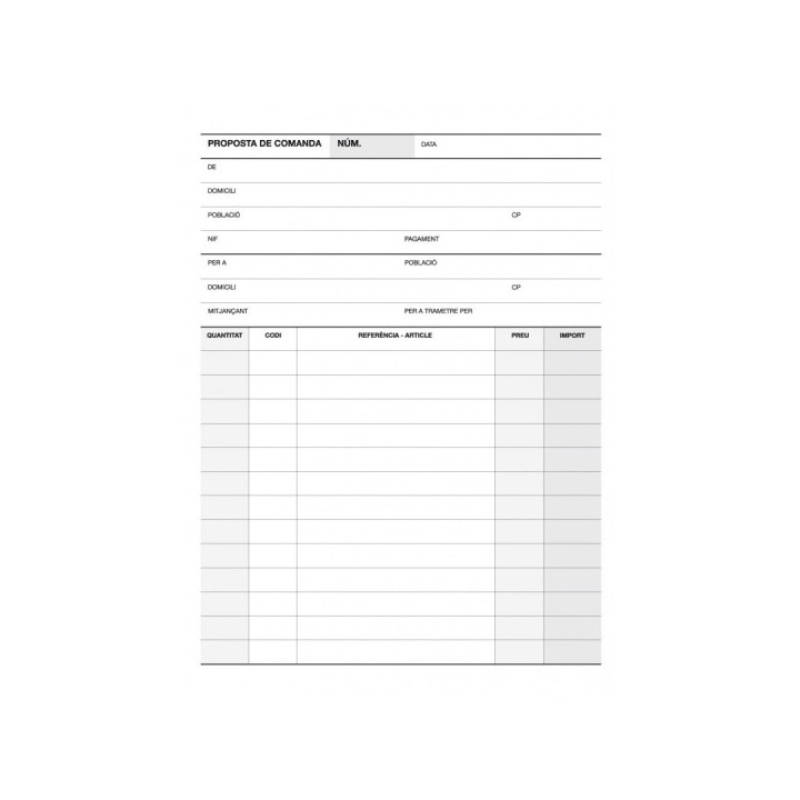 Apli Talonario de Pedidos 1/4 Vertical con Duplicado - Texto en Catalan - Excelente Calidad de Calca - Microperforado - Carton