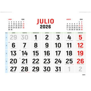 Calendario 2026 pared horizontal doble cara castellano ingraf 333427