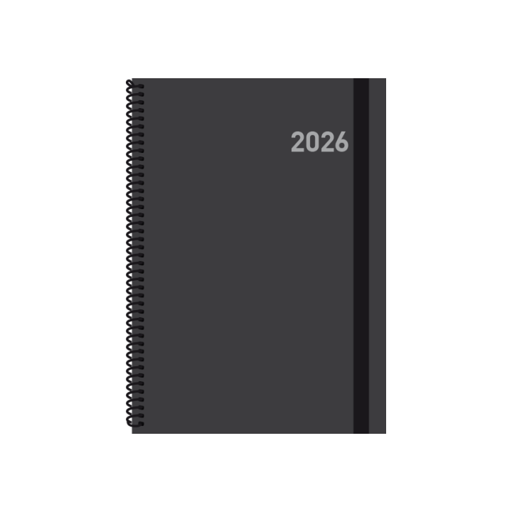 Agenda 2026 paris s/v 15x21 negra con espiral castellano ingraf 356556