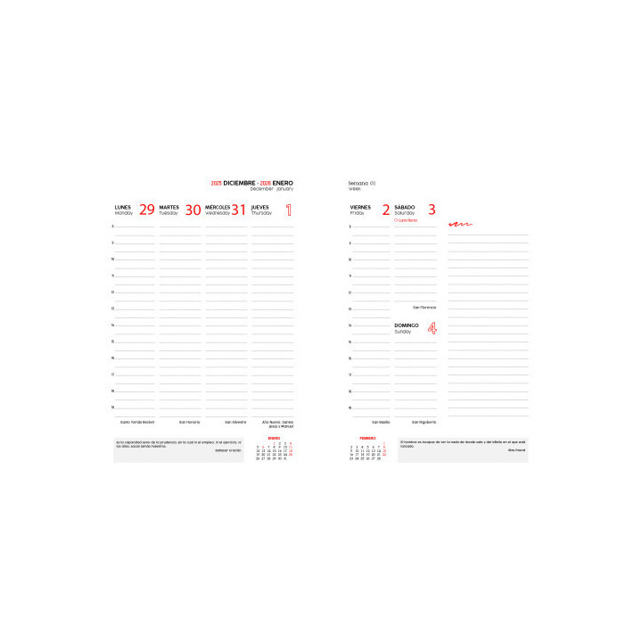 Agenda 2026 paris s/v 15x21 negro castellano ingraf 356572