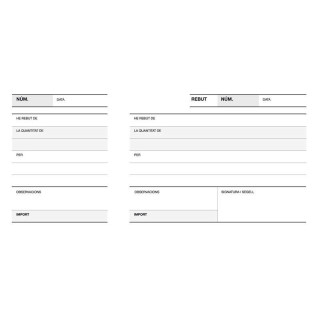 Apli Talonario Recibo 1/3 Apaisado Lito A-16 - Papel Autocopiativo - 50 Hojas - Numeracion Secuencial - Tamaño 210x99mm - Blan