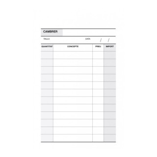 Apli Talonario de Camarero Vertical con Duplicado - Texto en Catalan - Excelente Calidad de Calca - Microperforado - Carton Sep