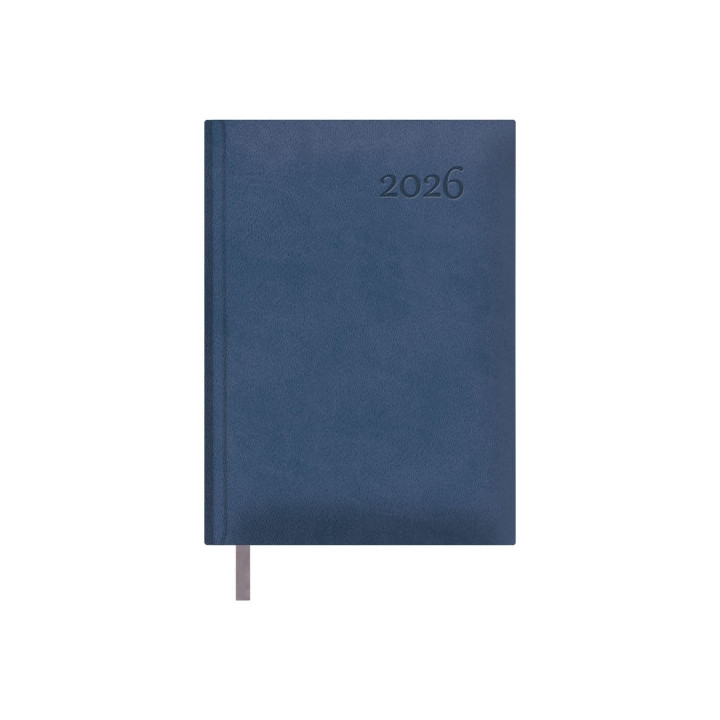 Dohe Lausana Agenda Anual - Dia Pagina - Cubierta en Polipiel - Sabado y Domingo misma Pagina - Tamaño 14x20cm - Color Azul