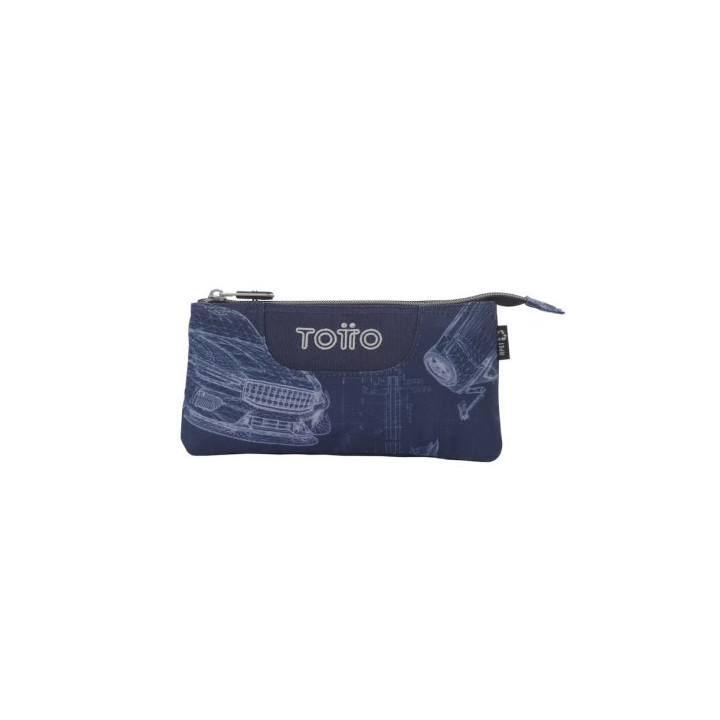Estuche 3 compartimentos tablero blueprint totto ac52eco012-2426z-0jj