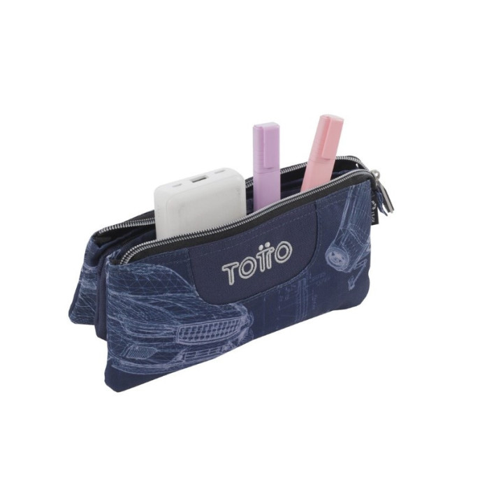 Estuche 3 compartimentos tablero blueprint totto ac52eco012-2426z-0jj