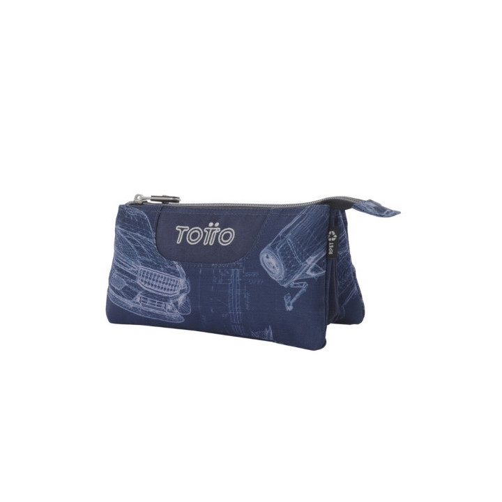 Estuche 3 compartimentos tablero blueprint totto ac52eco012-2426z-0jj