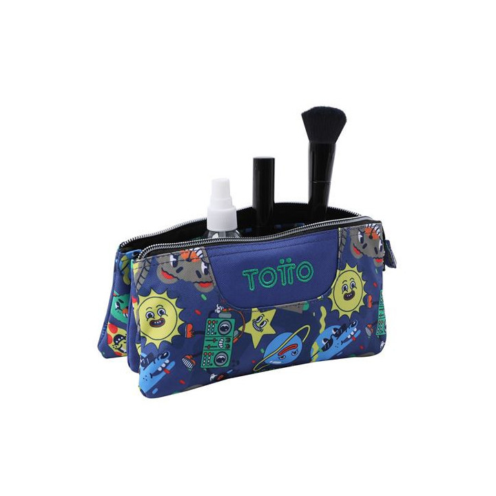 Estuche 3 compartimentos tablero tello totto ac52eco012-2416z-8jz